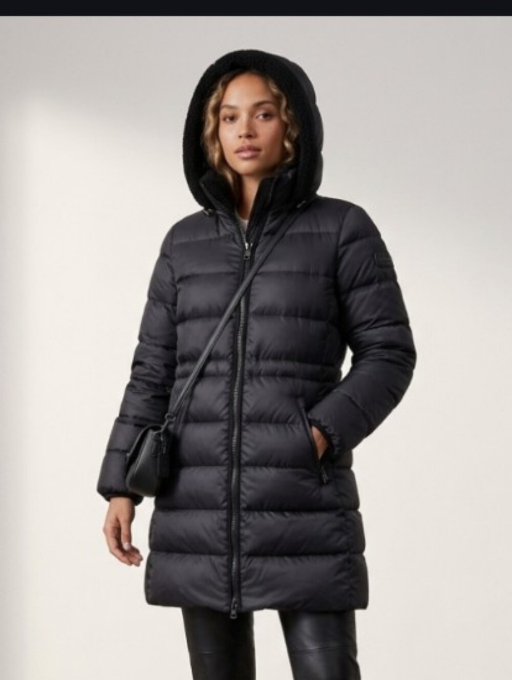 Coach Long Slim Puffer Black Coat NWT Size S
